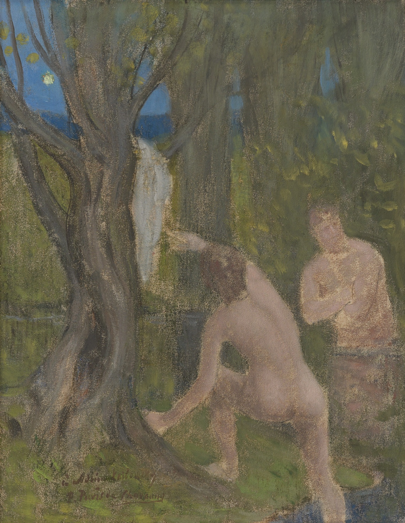 Pierre Puvis de Chavannes

&amp;ldquo;Baigneurs dans un sous-bois

(Bathers Under Trees)&amp;rdquo;, ca. 1890-1891

Oil, pastel on canvas

16 1/4 x 12 1/2 inches

41 x 32 cm

PC 2

$375,000