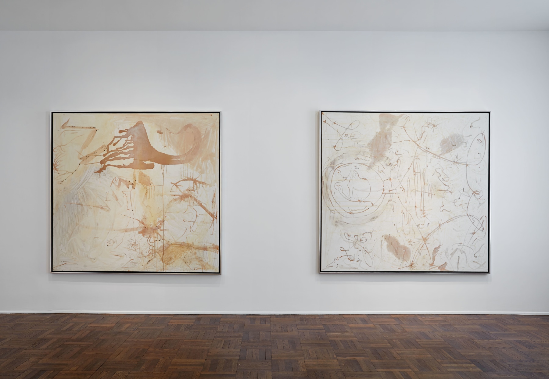 Sigmar Polke, Silver Paintings, New York, 2015, Installation Image 3