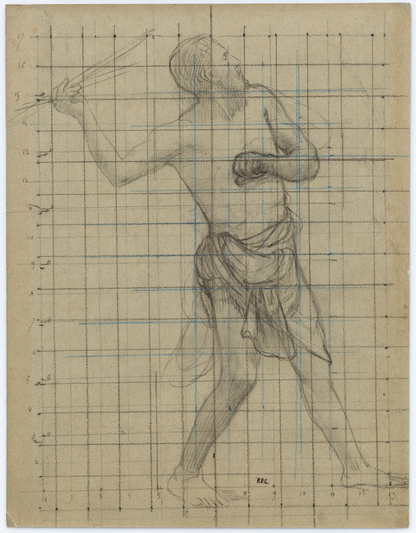 Pierre Puvis de Chavannes

&amp;ldquo;Lanceur de javelot (&amp;eacute;tude pour Ludus pro Patria) (Javelin Thrower [Study for Ludus pro Patria])&amp;rdquo;, ca. 1882

Pencil on paper

13 1/4 x 10 1/4 inches

33.5 x 26 cm

PCZ 29