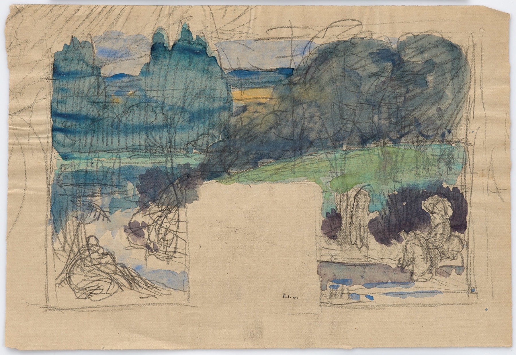 Pierre Puvis de Chavannes
&amp;ldquo;&amp;Eacute;tude pour L&amp;rsquo;&amp;Eacute;t&amp;eacute;
(Study for Summer)&amp;rdquo;, ca. &amp;thinsp;1890&amp;ndash;1891
Watercolor, pencil on paper
6 1/2 x 9 3/4 inches
16.5 x 24.5 cm
PCZ 57