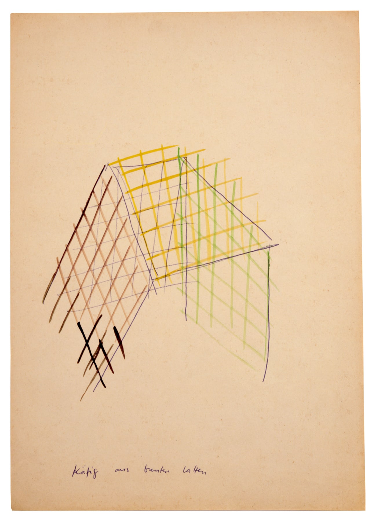 &quot;Cage Made from Colored Slats&quot;, ca. 1969