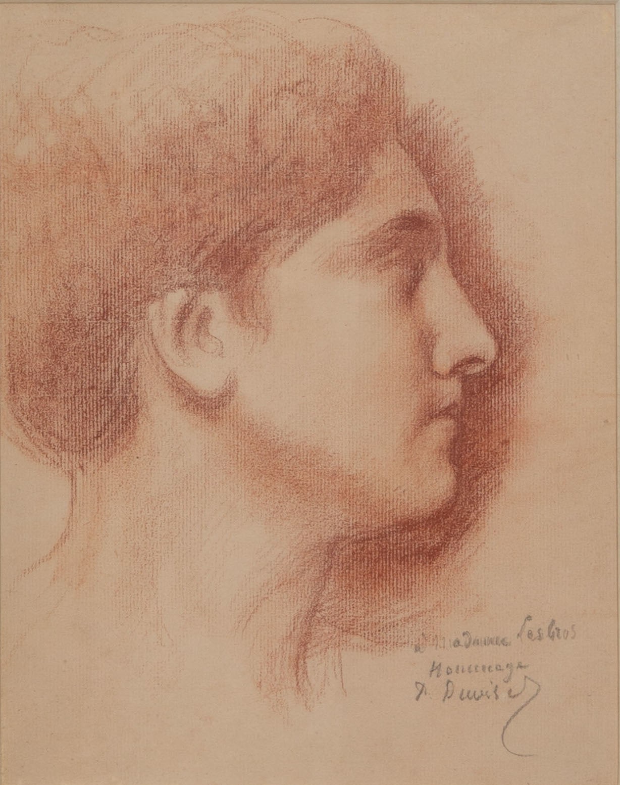 Pierre Puvis de Chavannes
&amp;ldquo;Portrait de femme de profil
(Portrait of a Woman in Profile)&amp;rdquo;, n.d.
Red chalk on paper
11 1/2 x 9 inches
29 x 23 cm
PCZ 104