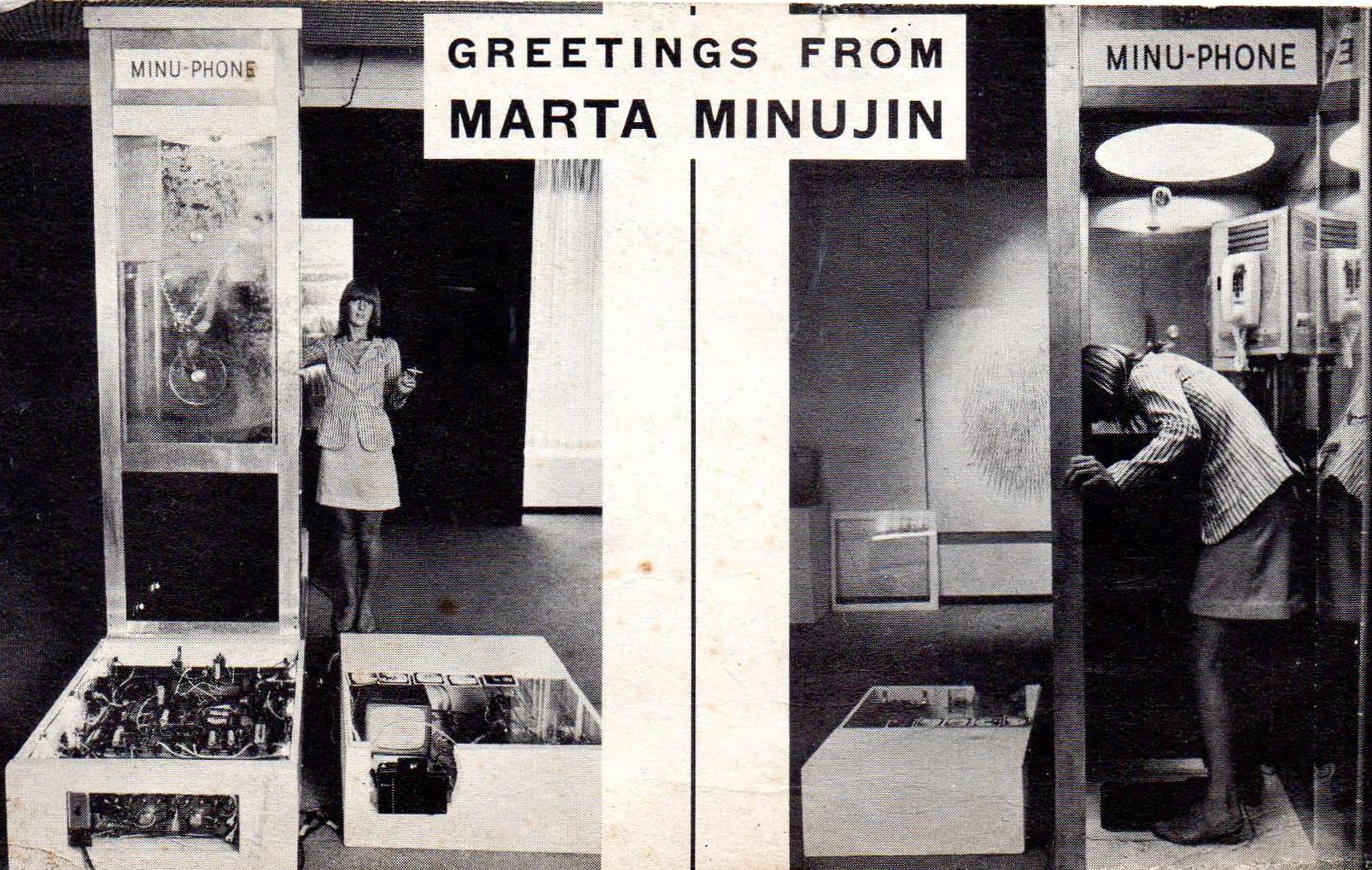 Postcard from 1969 featuring Minuphone (1967)