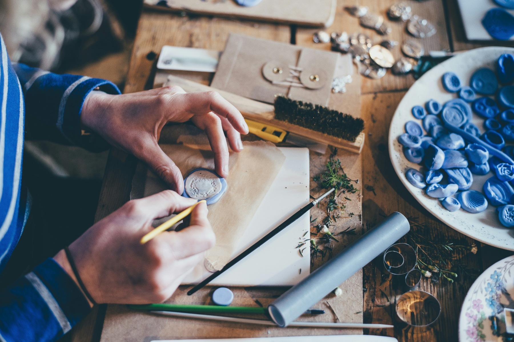 Image of person making art