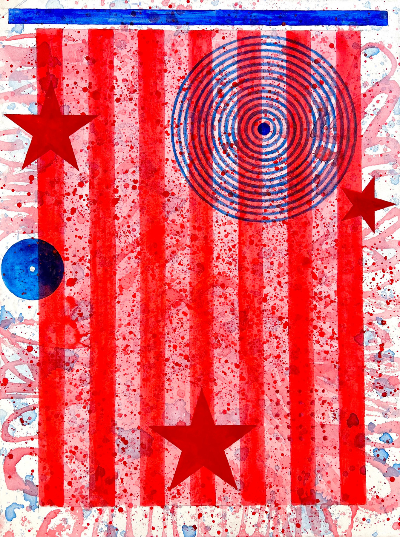 J. Steven Manolis (1948),&amp;nbsp;The Steady State American Flag, 2023

Acrylic on canvas, 40 x 30 inches