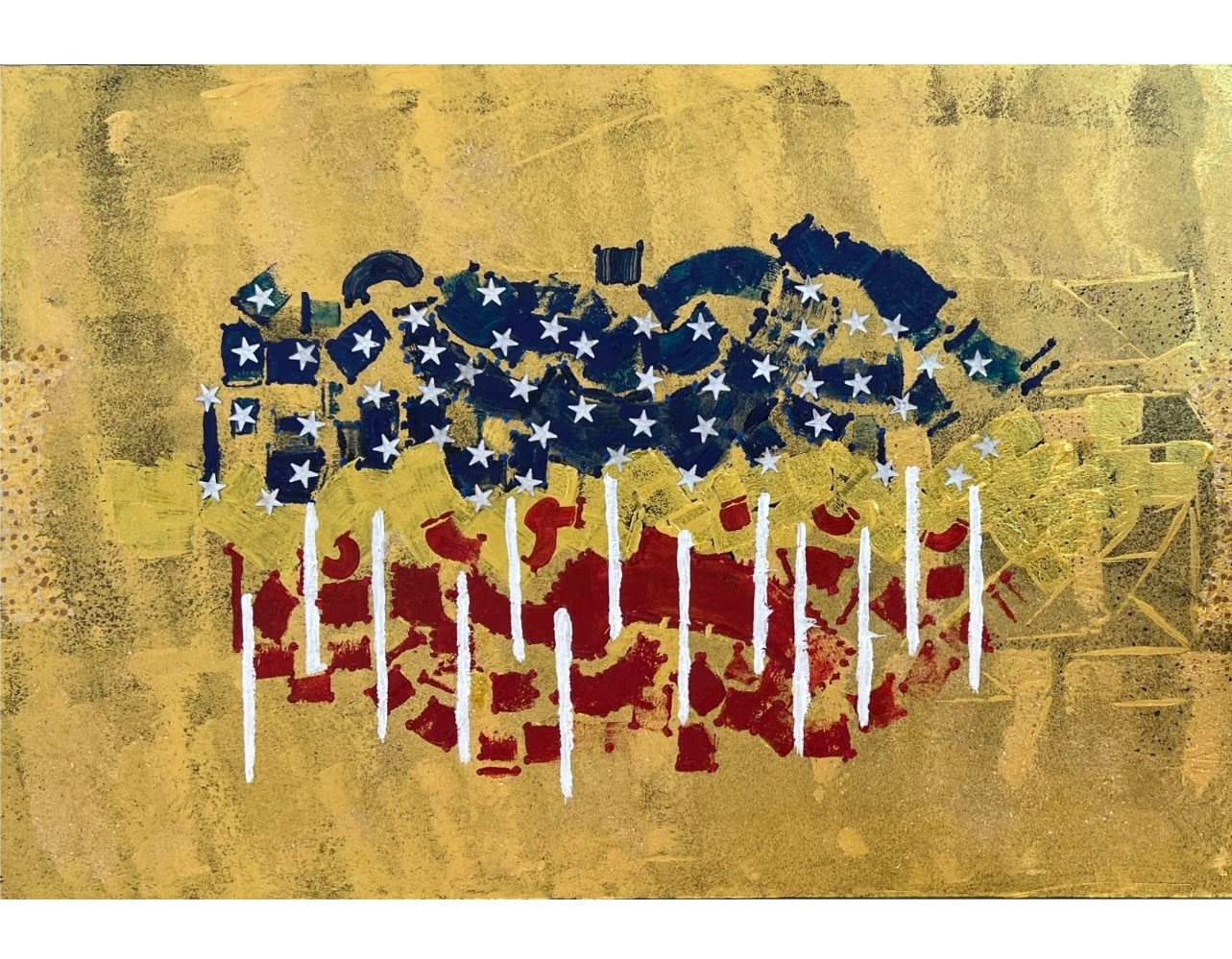 Myrtho Celestin,&amp;nbsp;An American Flag (A Distinguished Haitian Diplomat&amp;rsquo;s View), 2023, Acrylic on Canvas, 36 x 24 inches