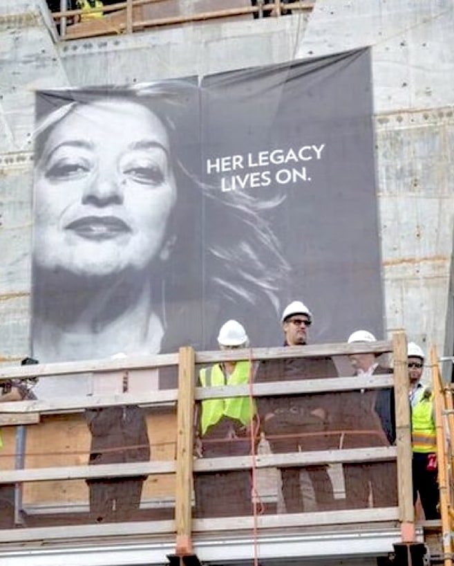 Zaha Hadid- her legacy lives on. Image on the side of 1000 Museum Building in Miami, Florida.