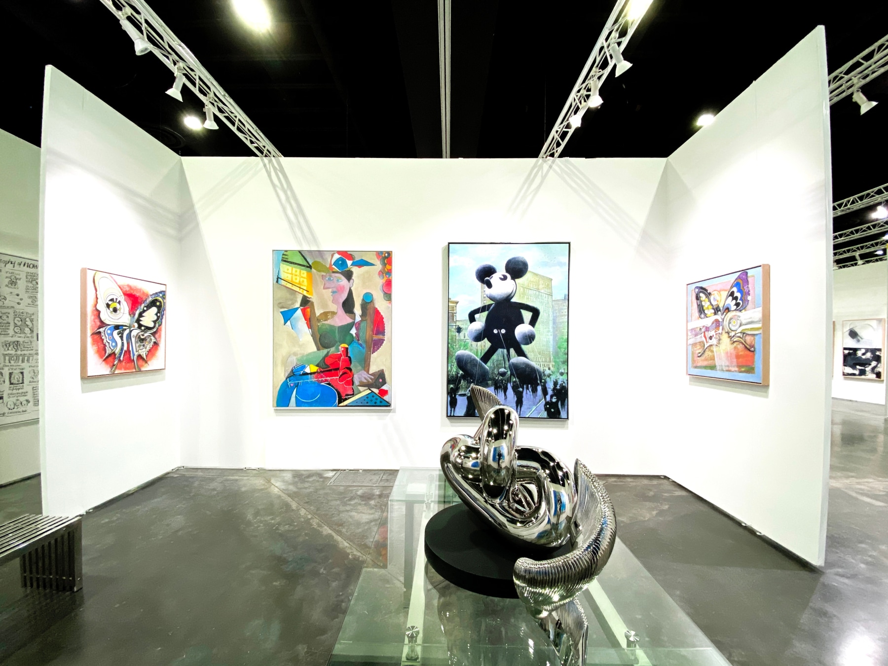 Manolis Projects Booth at Art Palm Beach Morton Kaish and Bruce Helander paintings