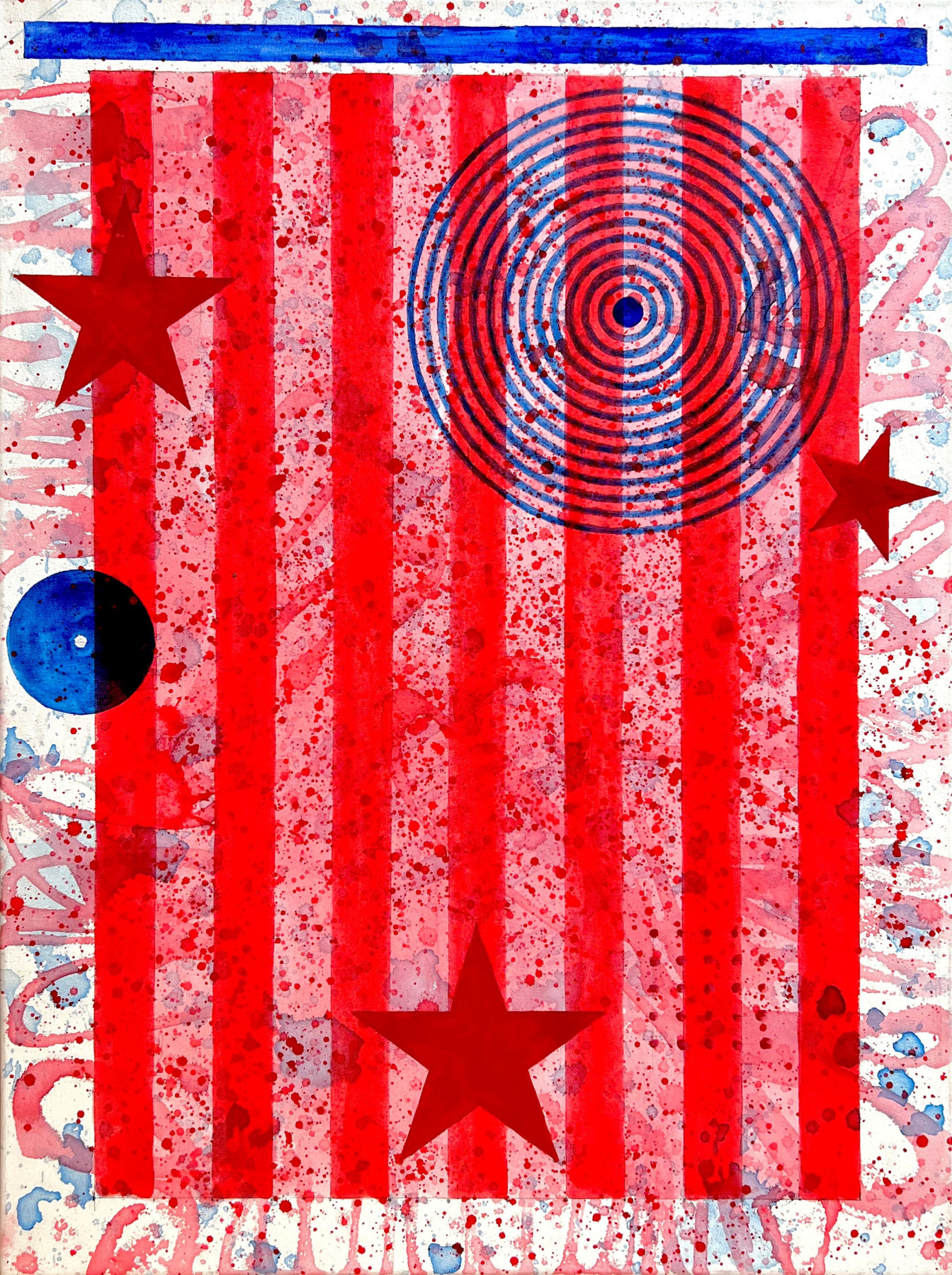 J. Steven Manolis (1948), The Steady State American Flag, 2023, Acrylic on canvas, 40 x 30 inches