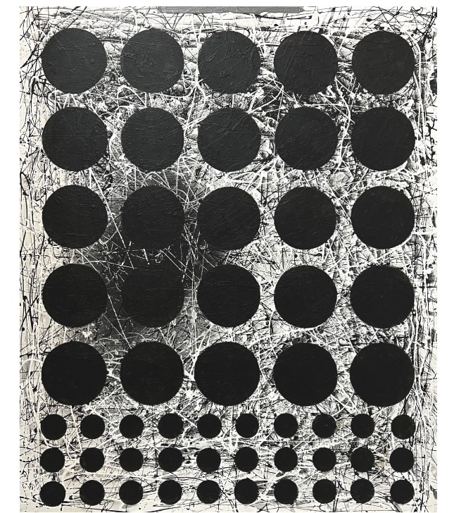 BLACK &amp;amp; WHITE (GRAPHIC), 2020, 72&amp;rdquo;H X 60&amp;rdquo;W, Acrylic and latex enamel on canvas.
