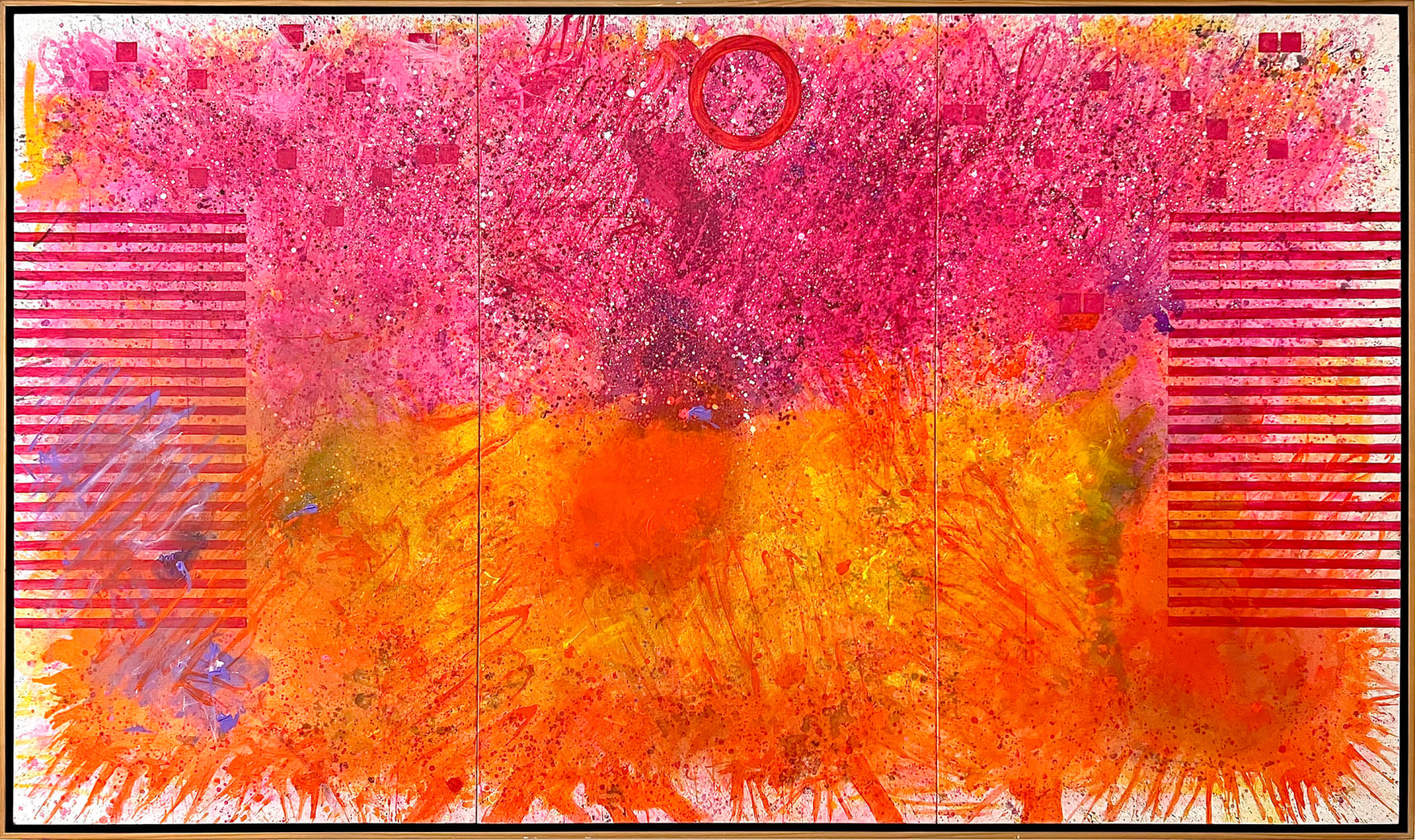 Miami: Flamingo, 2023, Acrylic on Canvas,14 x 84 inches