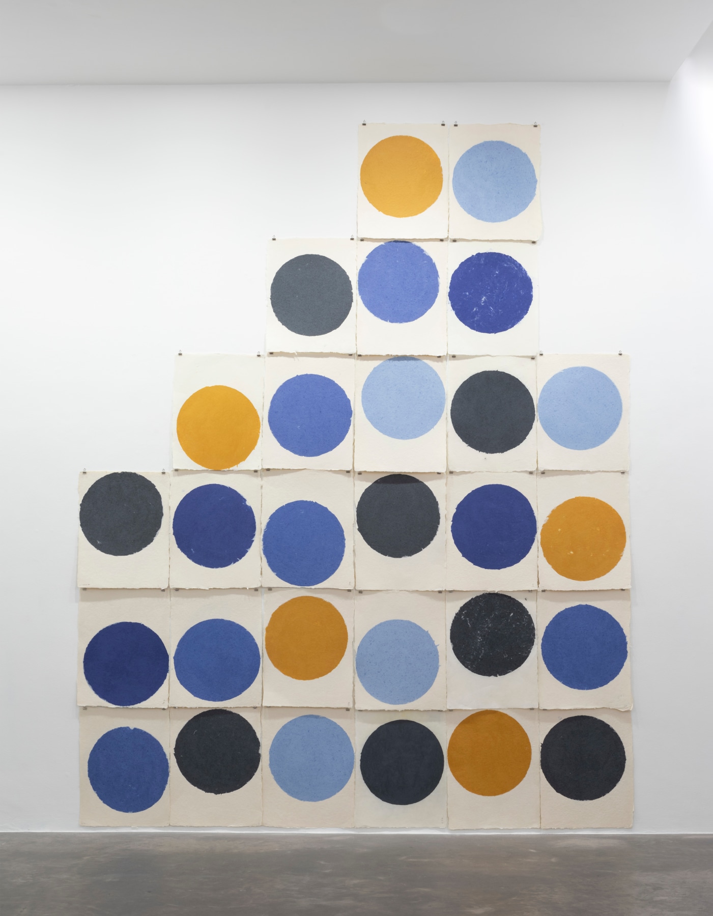 All Wall (balls, coloured),&amp;nbsp;2013

handmade Echizen kozo washi paper, 28 elements
380 x 295 cm / 149.5 x 116 in