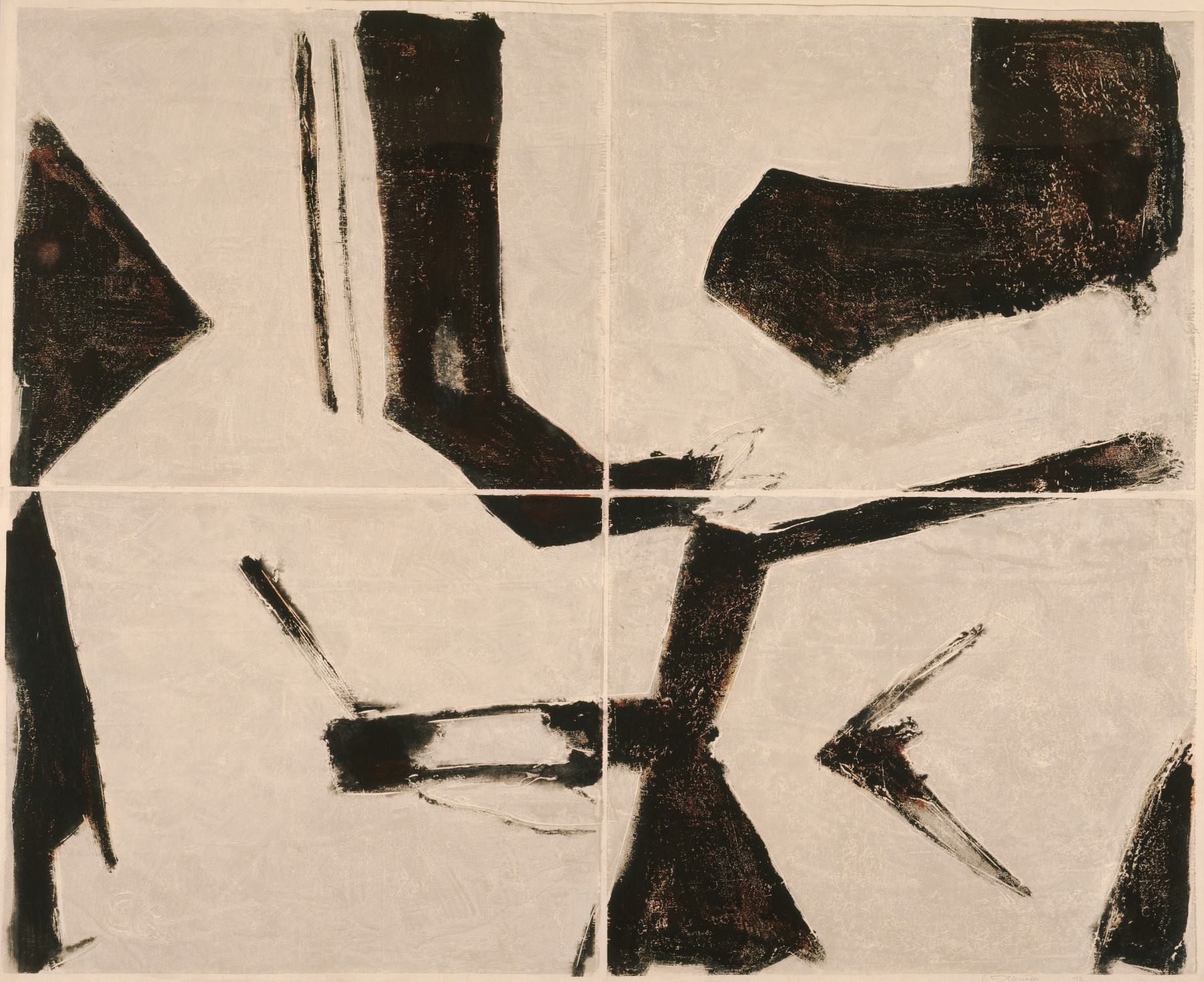 Untitled, PP 4002, 1972
Water Soluble Printer&amp;rsquo;s Ink and Casein
​​​​​​​on Handmade Japanese Paper
H: 38 3/4 x W: 48 1/4 inches

&amp;nbsp;