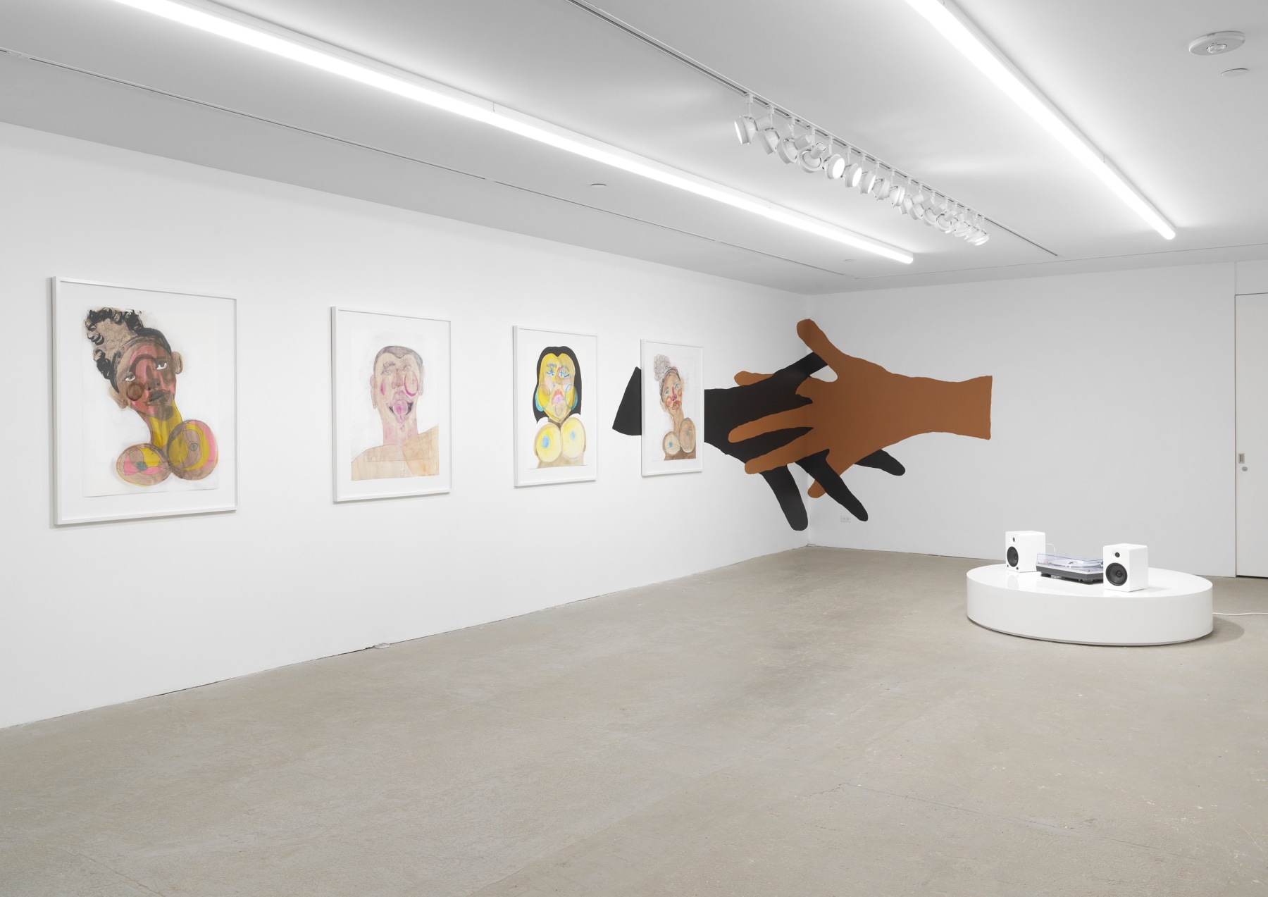 Installation view, Tschabalala Self, Cotton Mouth, Galerie Eva Presenhuber, New York, 2020-2021