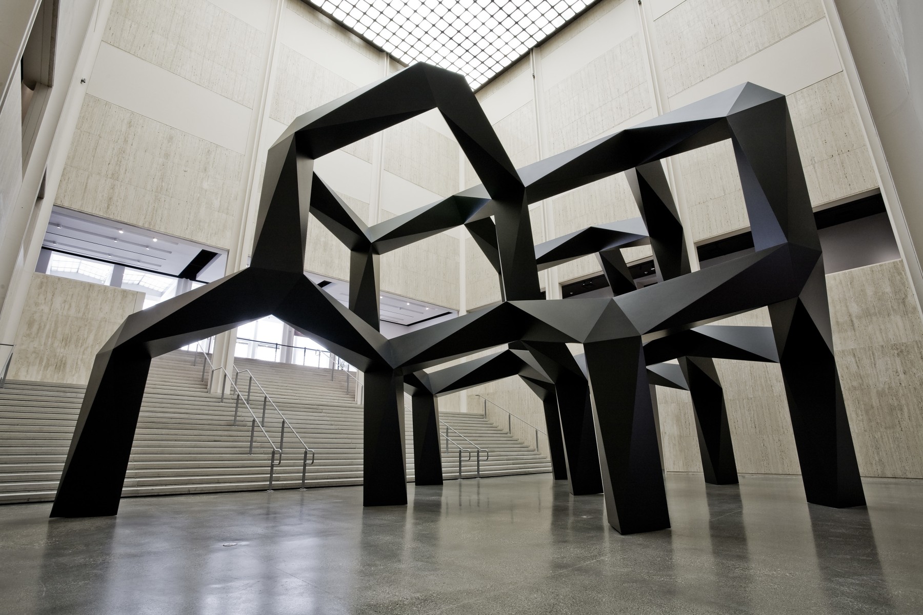 Aluminum, painted black
24 ft. 2 in. &amp;times; 47 ft. &amp;times; 33 ft. (7.37 &amp;times; 14.33 &amp;times; 10.06 m), edition 1/3
Los Angeles County Museum of Art
photo &amp;copy; Museum Associates/LACMA