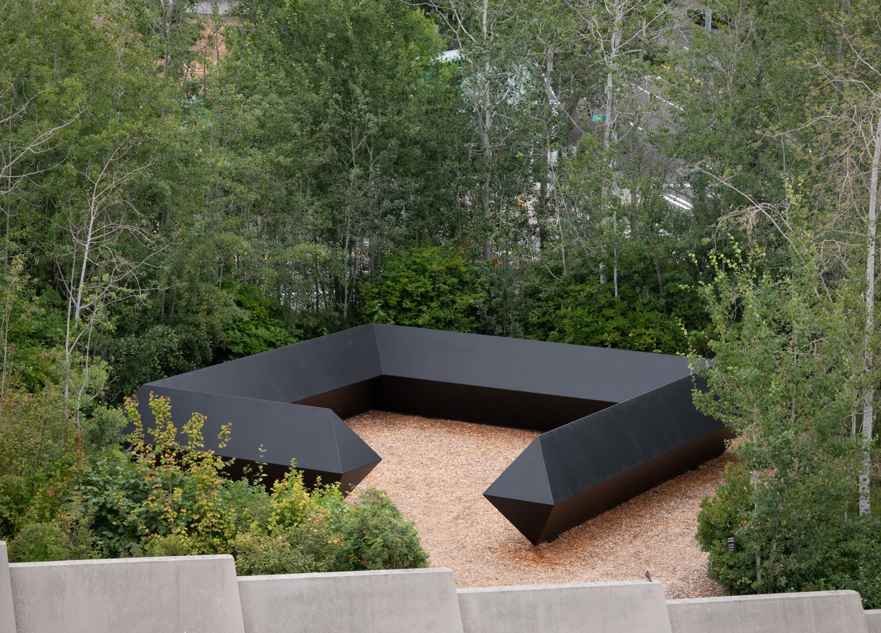 Steel, painted black
6 ft. 6 in. &amp;times; 33 ft. 41&amp;frasl;2 in. &amp;times; 33 ft. 41&amp;frasl;2 in. (1.98 &amp;times; 10.17 &amp;times; 10.17 m), edition 1/3
Seattle Art Museum, WA