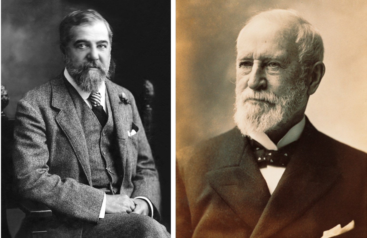 Left: Louis Comfort Tiffany ; Right: Charles Lewis Tiffany.