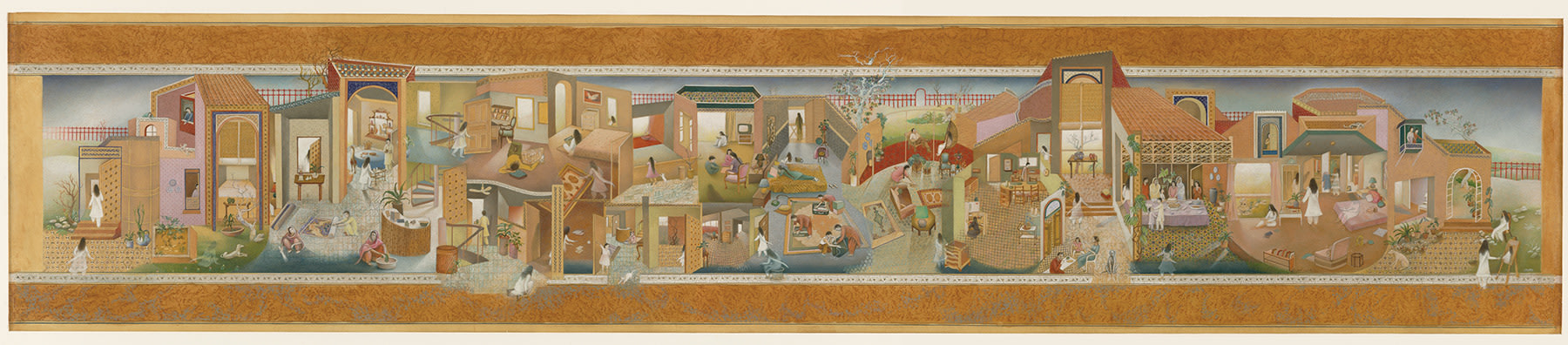 The Scroll, 1991-92, Vegetable color, dry pigment, watercolor, and tea on Wasli paper