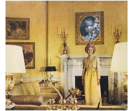 Martha Rosler, First Lady (Pat Nixon), 1972, photomontage from Bringing the War Home: House Beautiful, 1967-72