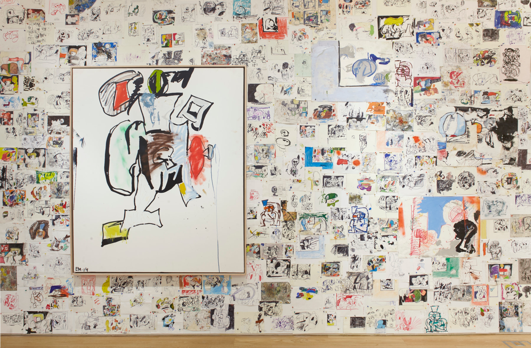 EDDIE MARTINEZInstallation view of&nbsp;Studio Wall&nbsp;at The Drawing Center, New York, NY, 2017