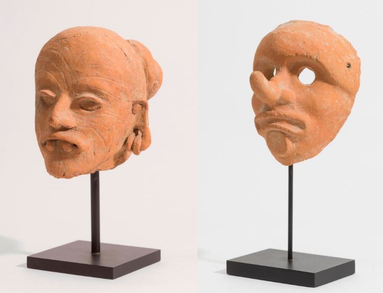MEXICAN Head of an Elderly Person, together with its Face Mask, God M (Ek Chuah)