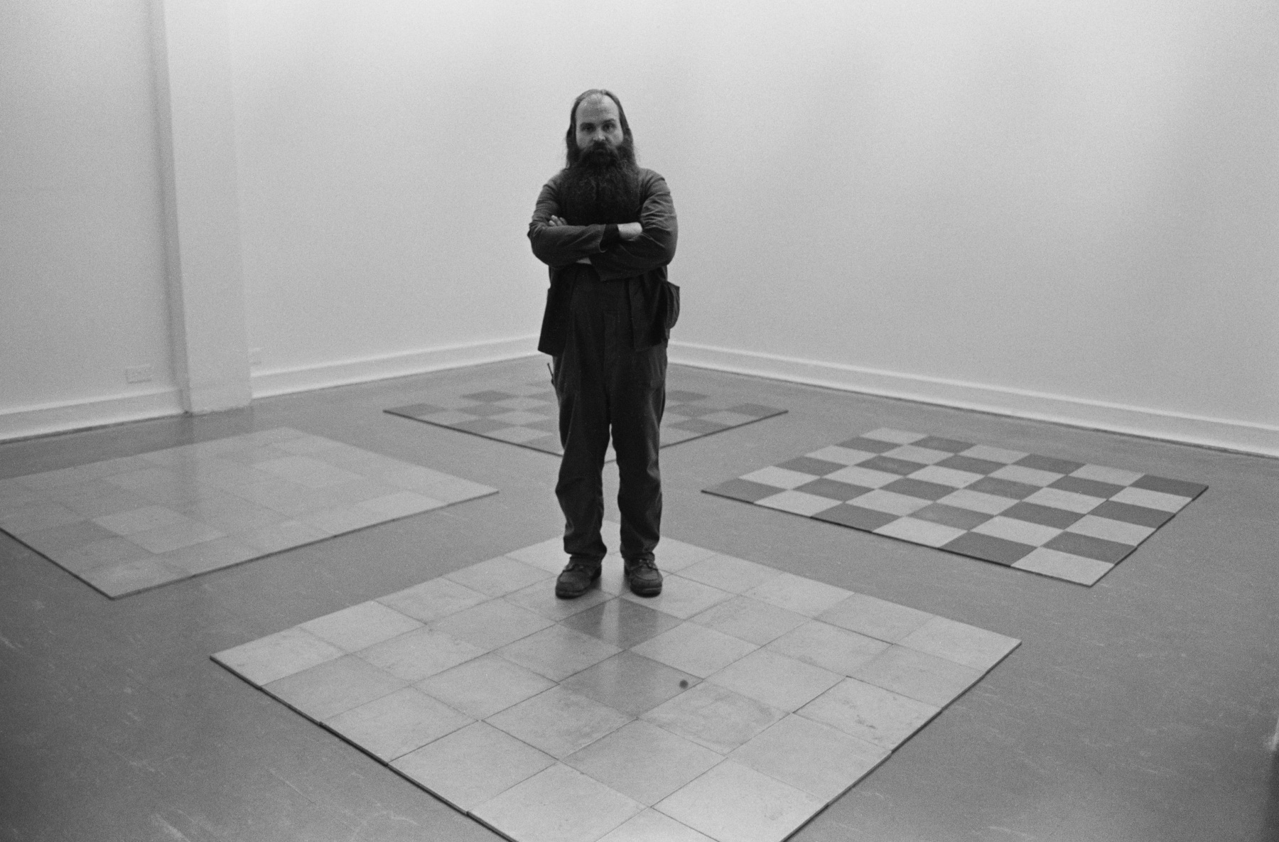 Carl Andre at the Whitechapel Gallery, London, 1978

Photo by United News / Popperfoto via Getty Images