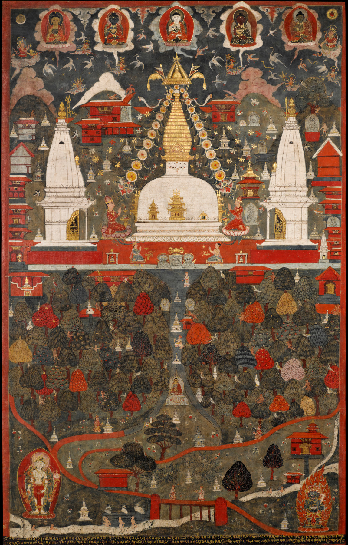 Paubha of Swayambunath Stupa - Nepal - Artworks-Items - Carlton Rochell