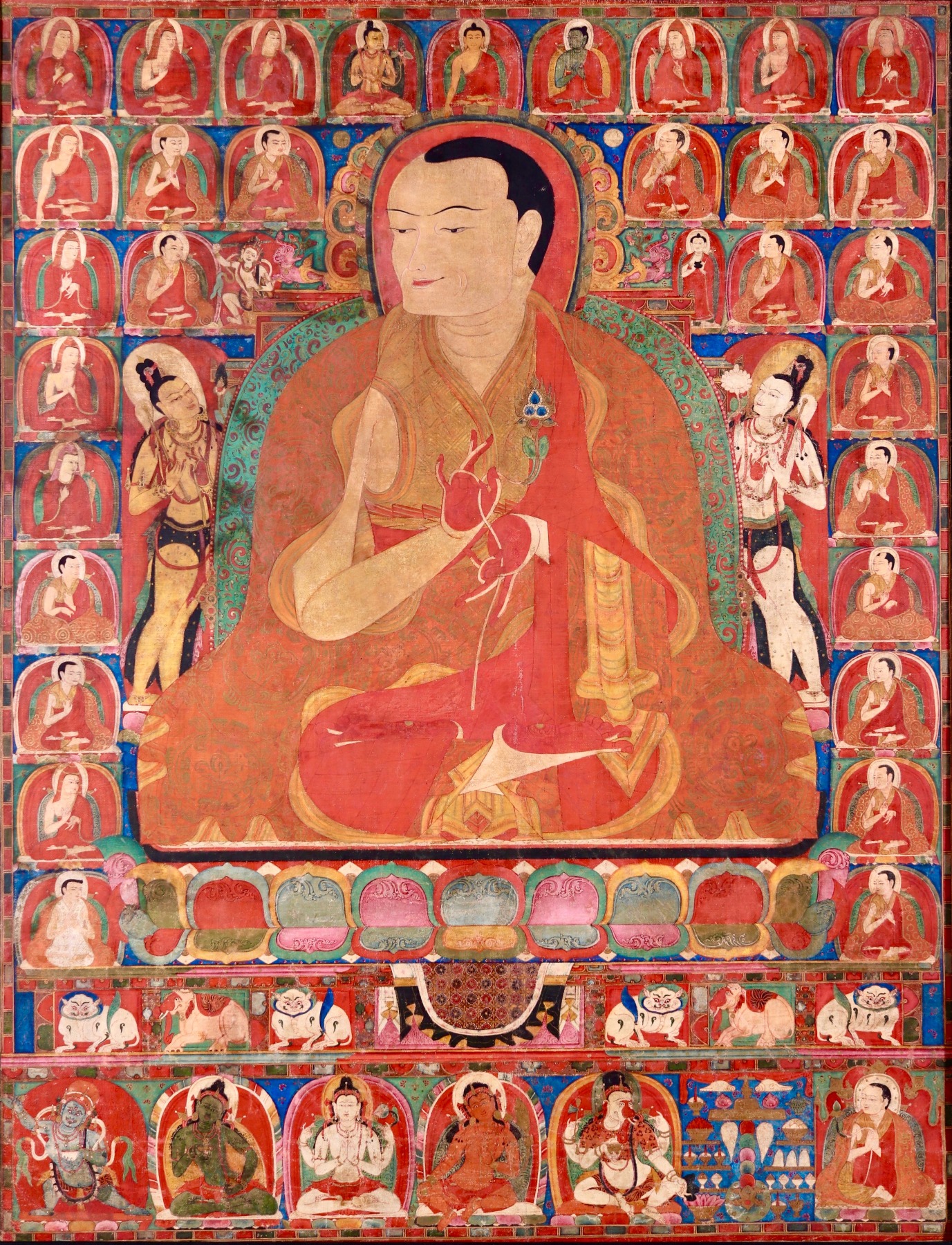 Tibetan painting of a Buddhist master (lama)