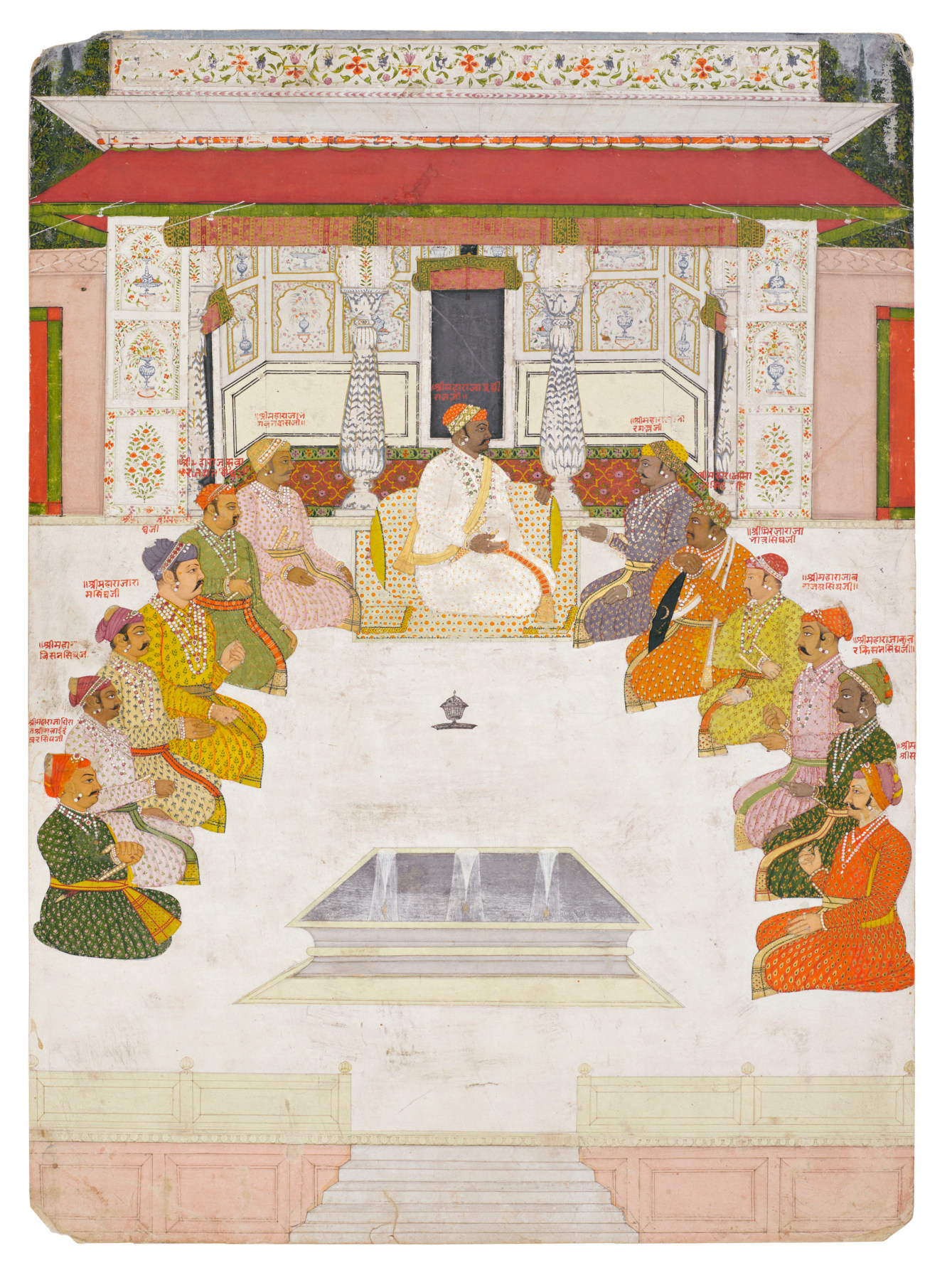 Ancestral Portraits of the Rulers of Amber and Jaipur, By a Jaipur artist, circa 1750-1760