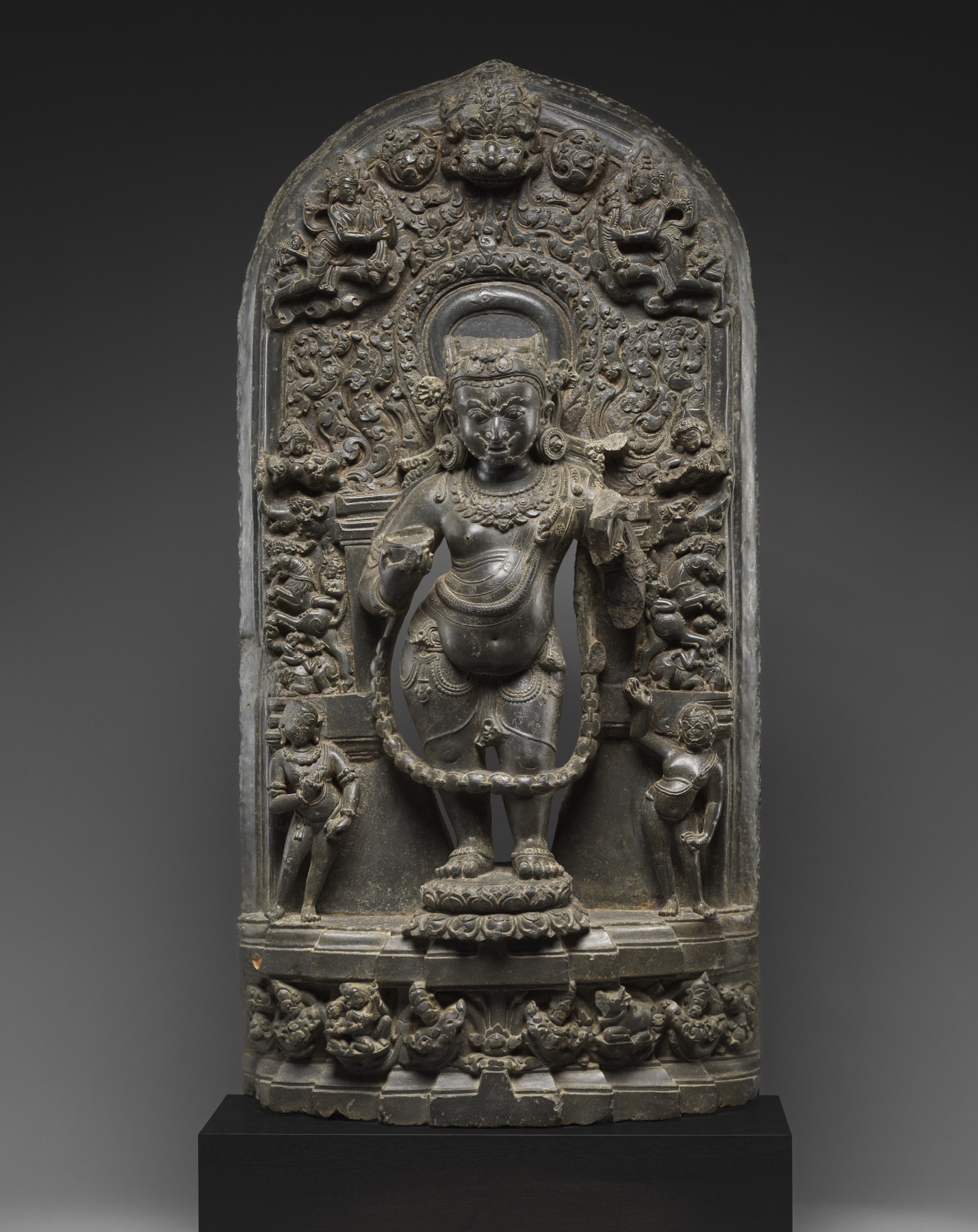Bhairava is a fearsome form of the Hindu deity Shiva, a manifestation representing the destructive and terrifying aspects of Shiva's power.