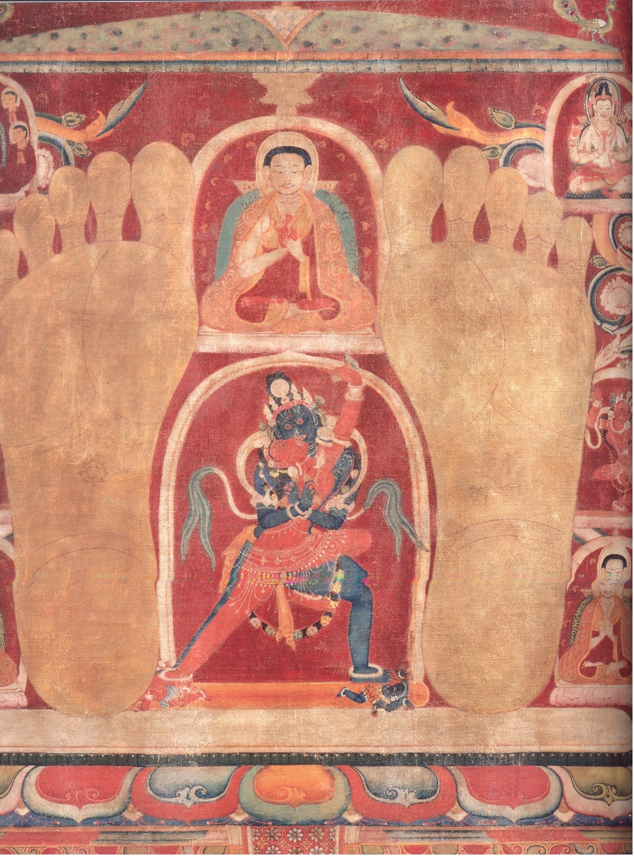 Footprint thangka of Taklung Tashipal (detail), Musée Guimet, MA  5176