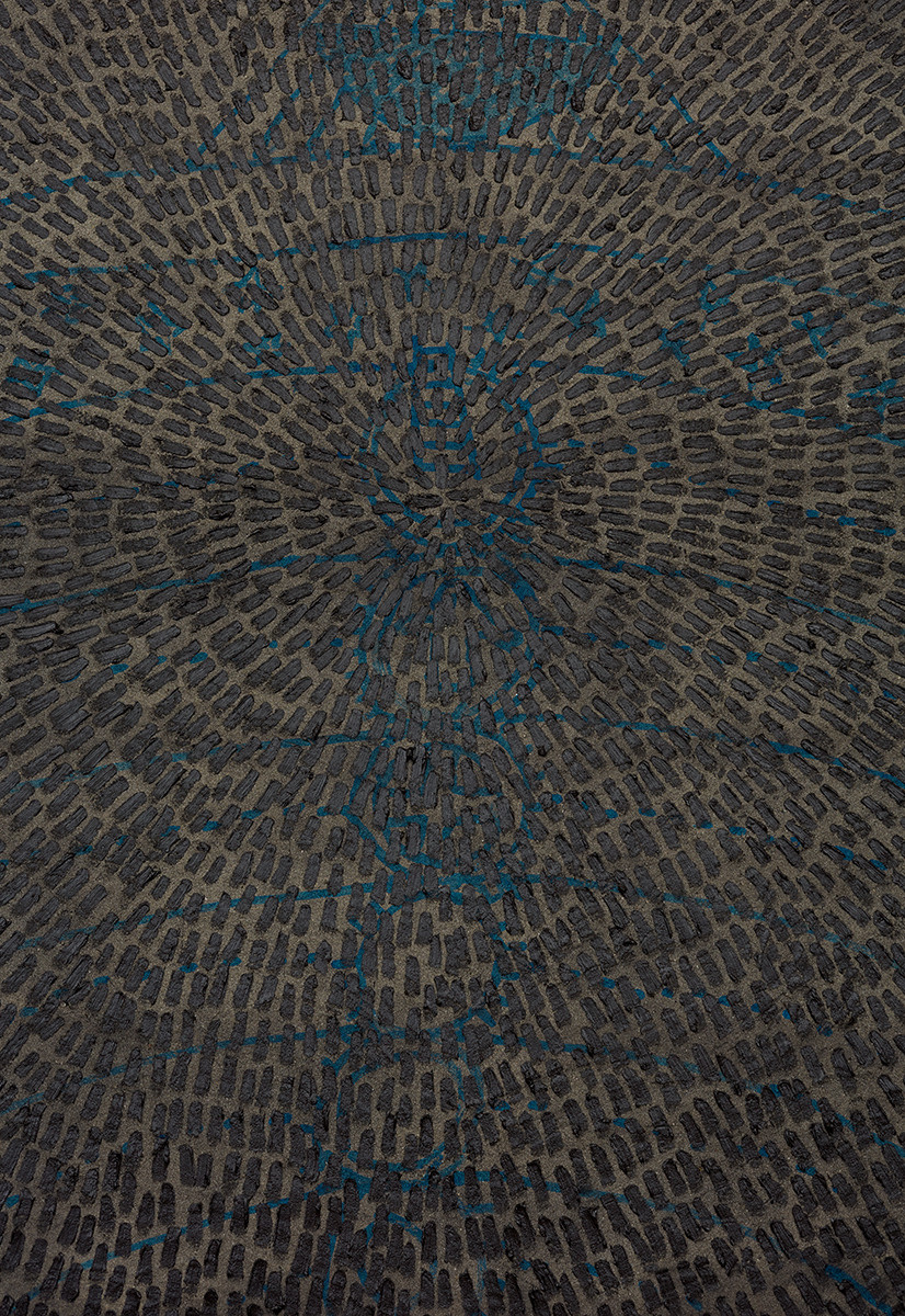 Jennifer Guidi Universal Order (Universe Mandala SF #3G, Black, Black Sand),&nbsp;2017