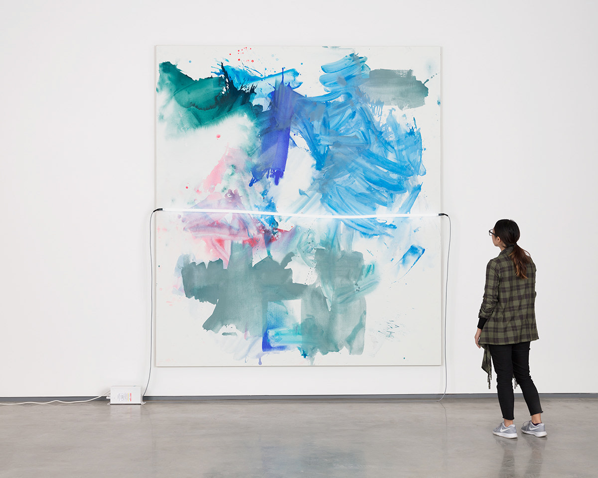 Mary Weatherford blue to blue, 2017