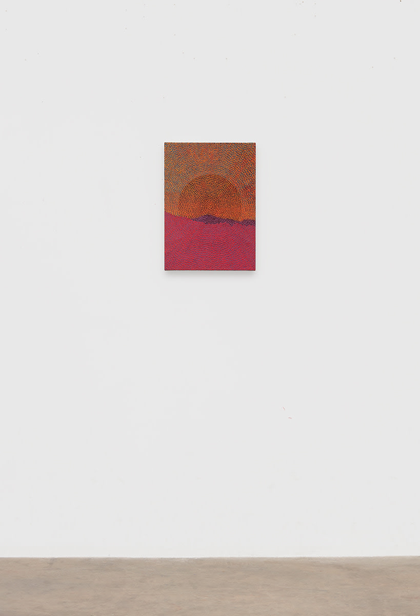 Jennifer Guidi Eclipse (Painted Mandala Mountain SF #1A, Black Sand, Blue, Yellow, Purple, Red),&nbsp;2017