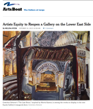 ArtsBeat, The New York Times, Artists Equity to Reopen a Gallery on the Lower East Side By MELENA RYZIK, October 16, 2015