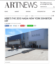 ARTNEWS, Here's the 2015 NADA NEW YORK EXHIBITOR LIST, March 11, 2015 by M. H. Miller