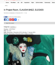 ARTWORK Press: In Project Room CLAUDIA BAEZ ELEGIES