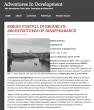Adventures in Development, SERGIO PURTELL, IN BROOKLYN: ARCHITECTURES OF DISAPPEARANCE, March 27, 2015