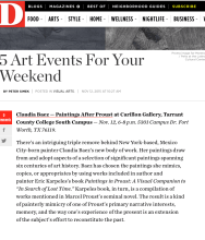 D Magazine, 5 Art Events For Your Week-End, by Peter Simek