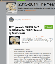 SCOOP.it | ART 3 presents, CLAUDIA BAEZ, PAINTINGS after PROUST Curated by, Anne Strauss | by Marcelita Swann