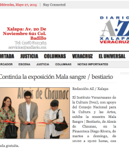 DIARIO AZ Xalapa veracruz,  Continua la Exposición Mala Sangre / Bestiario de Alexis de Chaunac