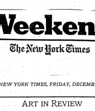 THE NEW YORK TIMES, Art in review December 19, 1997