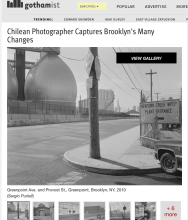 Gothamist, Chilean Photographer Captures Brooklyn's Many Changes by Emma Whitford, April 7, 2015