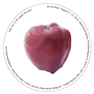 Photo of red apple, with circle outline