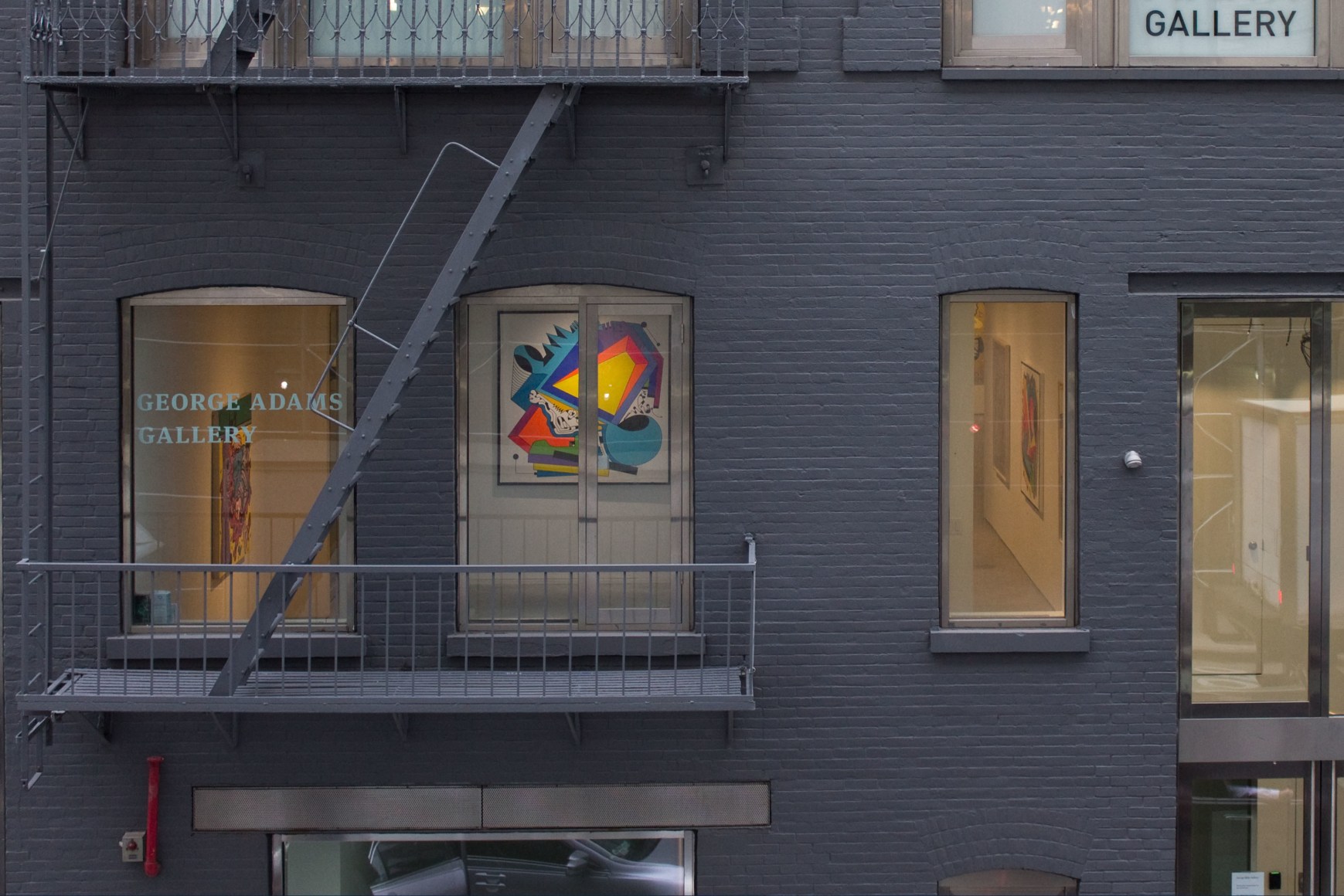 Exterior view, George Adams Gallery, New York, 2020.