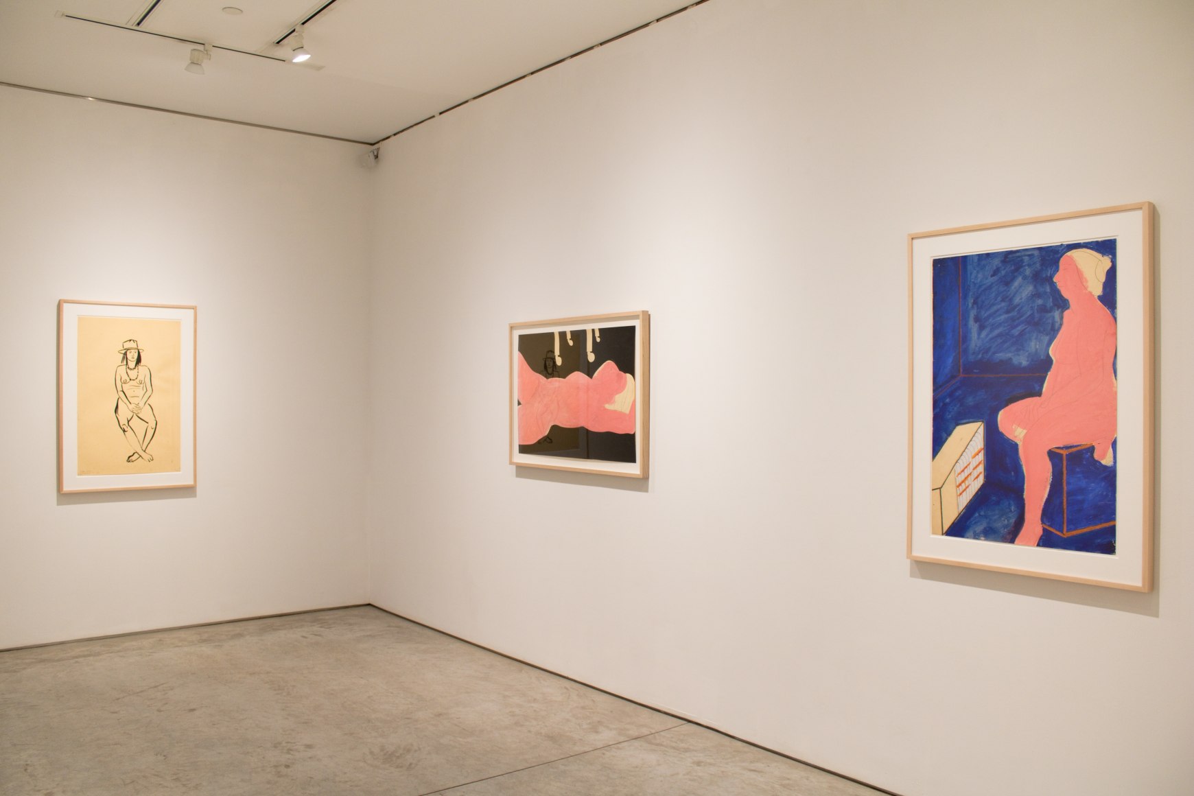 Installation View, Joan Brown, Drawn from Life: Works on Paper, 1970-1976, George Adams Gallery, New York, 2020.
