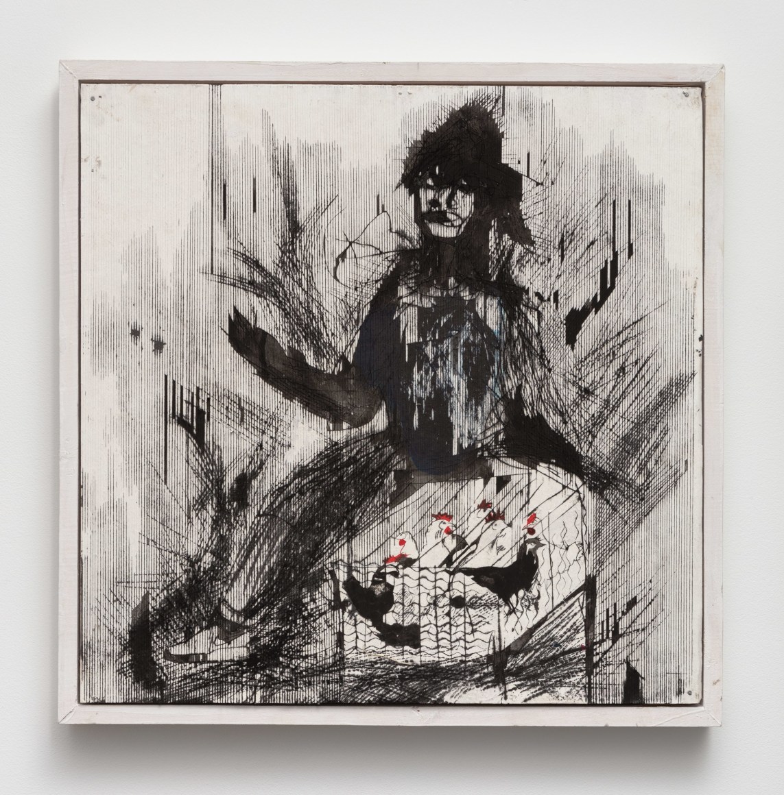 Huku Pano, 2018 Mixed media on paper mounted on panel