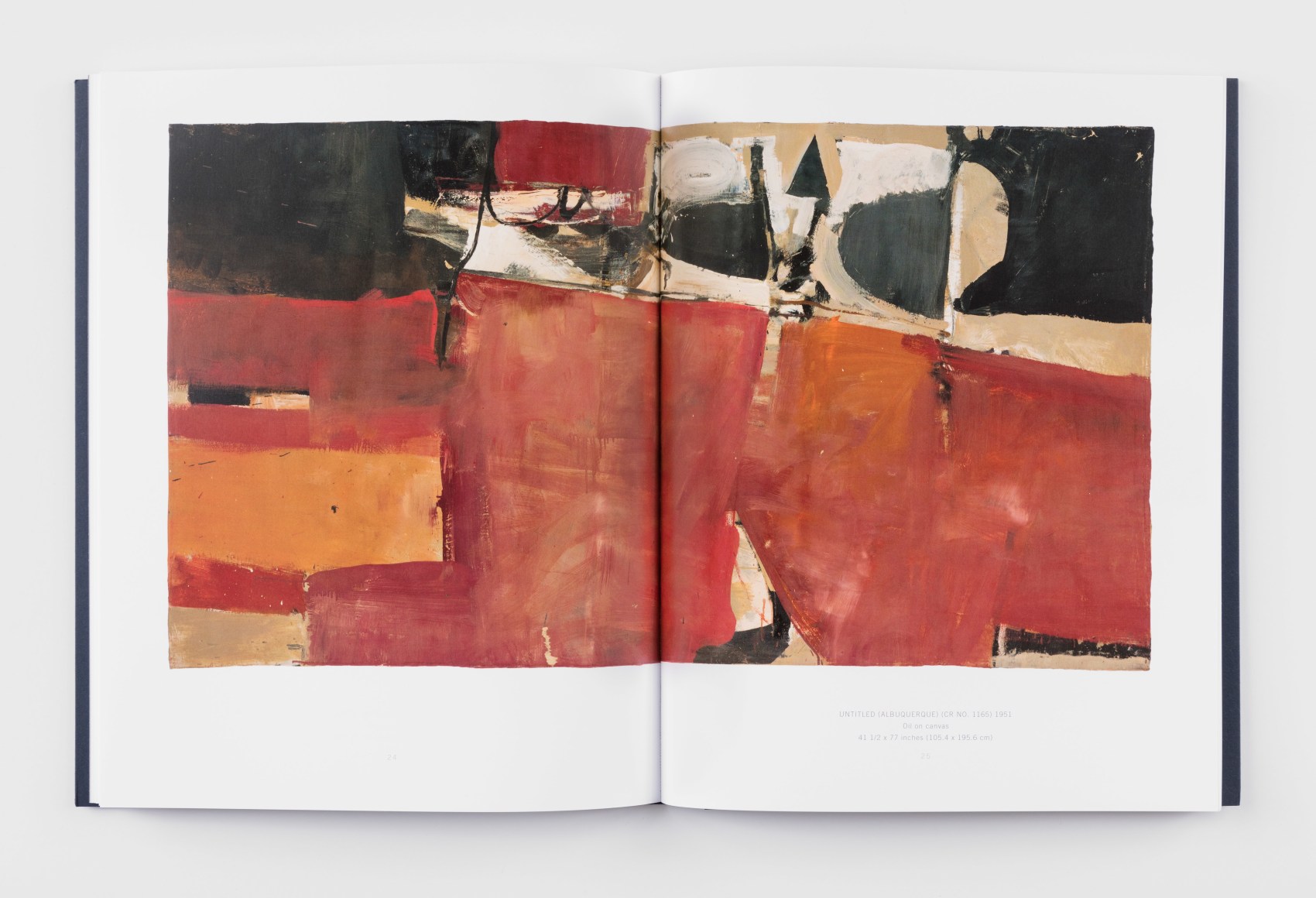interior spread of a Richard Diebenkorn catalogue showing a painting