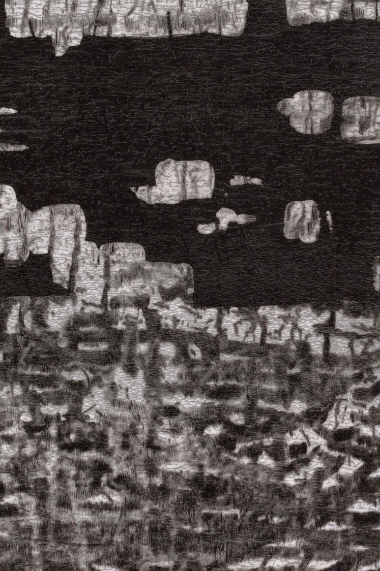 detail of a balck abstract print