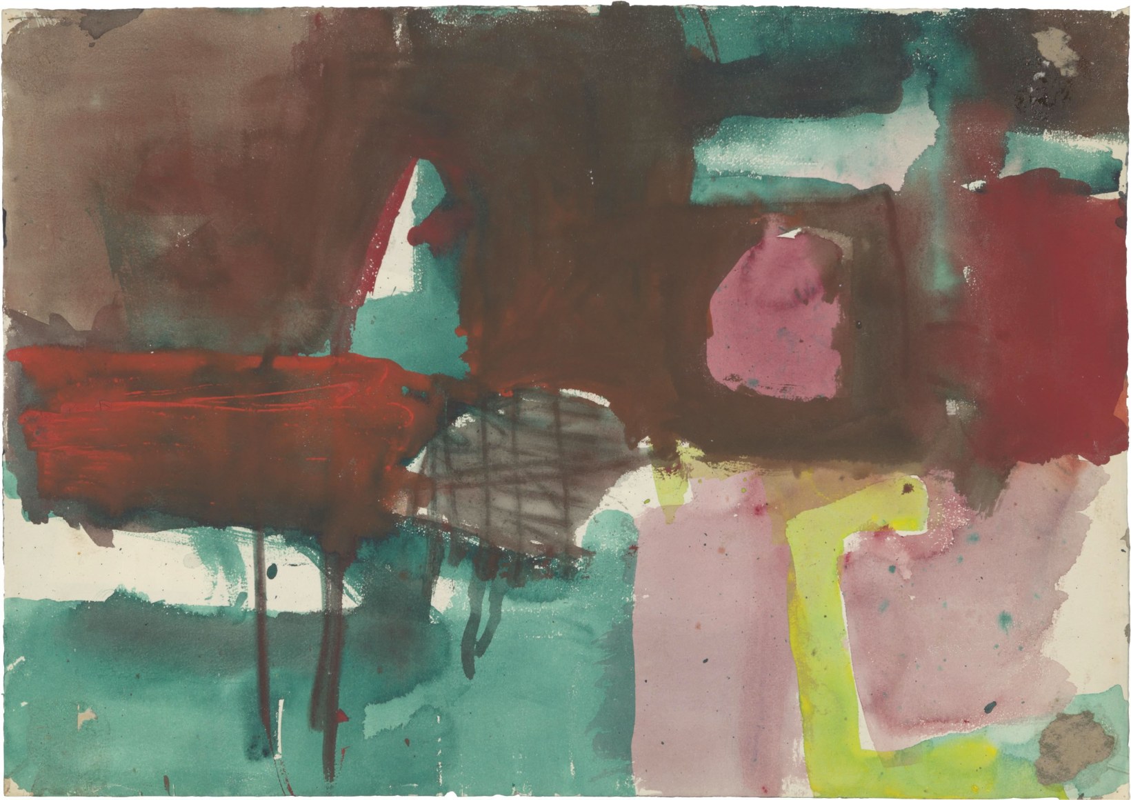 gestural abstract work on paper